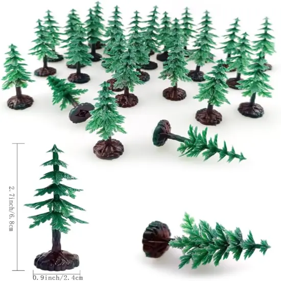 30 PCS Miniature Trees Miniature Christmas Tree Figurines for Crafts Plastic Trees Scenery Landscape Model Pine Tree Diorama Trees {2}