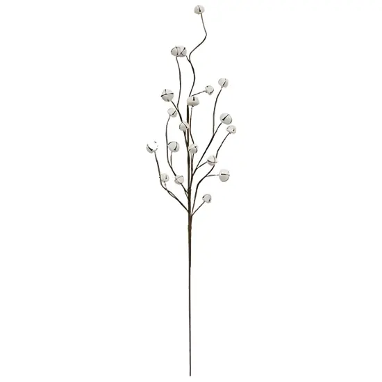 Large White Jingle Bell Pick 28.5 Inch Winter Holiday Stem Decoration {1}