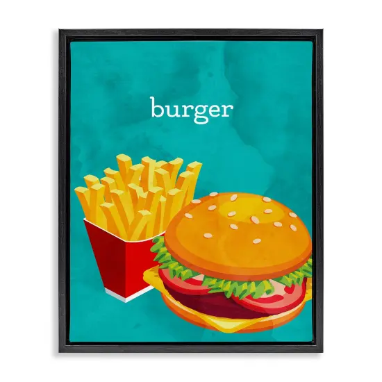 Stupell Industries Satisfying Burger & Fries Floating Frame Design by Kim Allen {1}