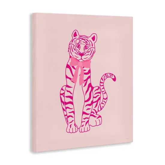 Stupell Industries Mod Chic Tiger with Bow Canvas Design by Natalie Carpentieri {3}