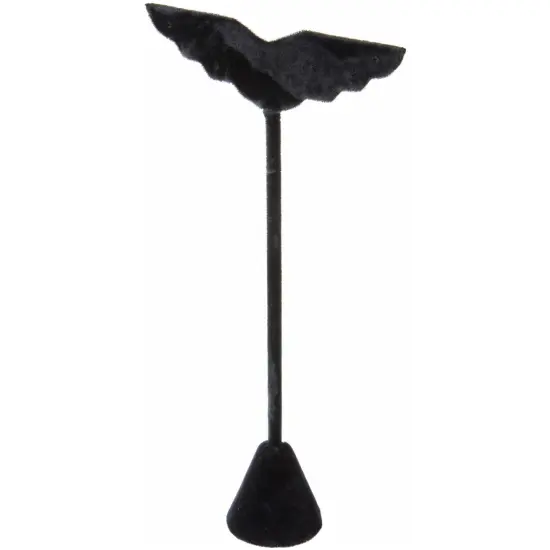 Plymor Black Velvet Wing Shaped, Three Pair Earring Display Stand, 3" W x 1.25" D x 6.75" H {1}