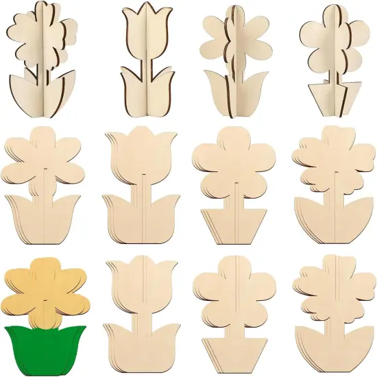 Flower Spring Wood Crafts to Paint for Adults {1}