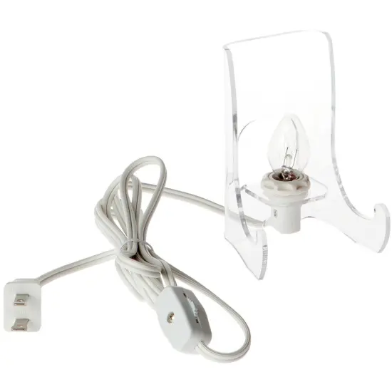 Plymor Clear Acrylic Lighted Flat Back Easel With Shallow Support Ledges, 4.5" H x 3.375" W x 2.75" D {2}