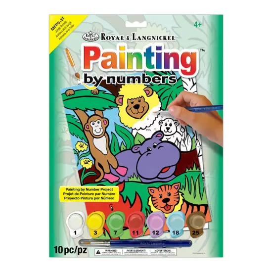 MFP9 | Painting by numbers™ Children's 10pc 8.75" x 11.75" Jungle Animals Painting Project {1}
