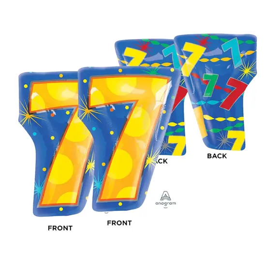 Number 7 Confetti Dots 20 Inch Foil Mylar Balloon {4}
