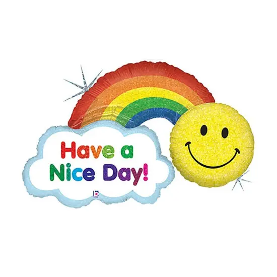 Betallic&reg; 45 Inch Have A Nice Day Rainbow Balloon {1}