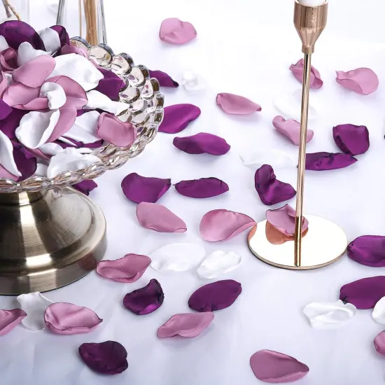 Artificial Silk Rose Petals 300pcs Reusable Fake Purple Flower Petals for Wedding {4}