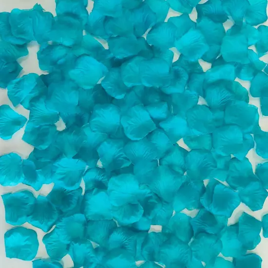 Separated 1500 PCS Artificial Turquoise Blue Rose Petals for Romantic Night ,Faux Turquoise Blue Flower Petals {1}