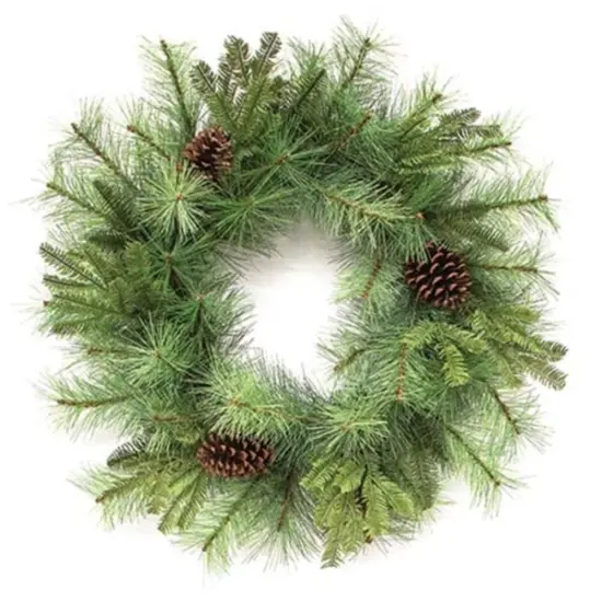 Forest Path Pine Wreath 28 Inch with Pinecones for Rustic Holiday Decor {1}