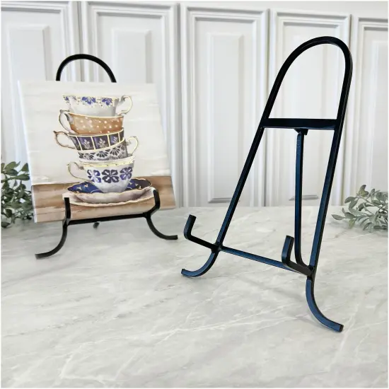 Bard's Black Wrought Iron Easel, 11" H x 7.75" W x 5.5" D (For 8.5" - 15" Plates) {3}