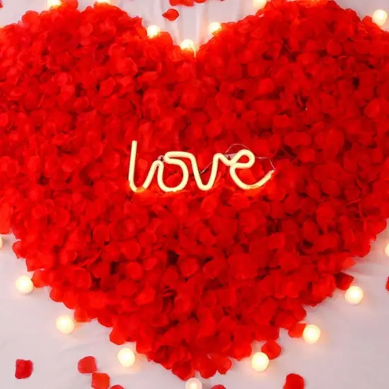 1000 PCS Red Rose Petals Valentines Decorations Fake Flower Rose Petals Artificial Rose Petals for Wedding Proposal Anniversary Love Romantic Night Decorations Decorations Supplies {4}