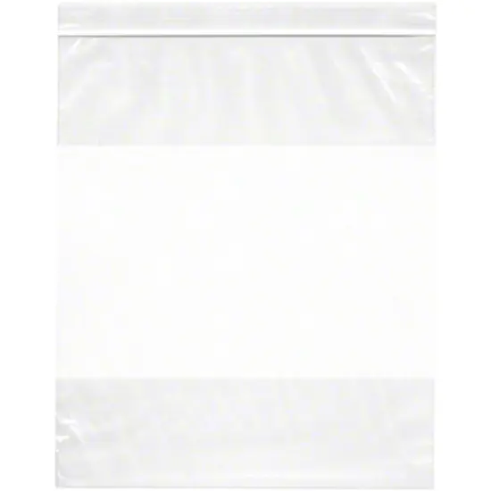 Plymor 10" x 12", 2 Mil with White-Block Zipper Reclosable Plastic Bags {1}