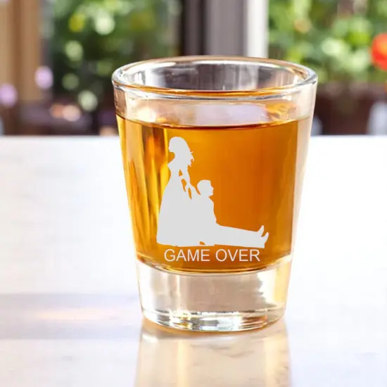 2oz Game Over Shot Glass Wedding Groomsman gift {3}