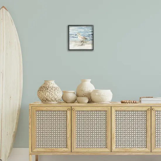 Stupell Industries Balancing Sandpiper on Shore Framed Giclee Design By Nan {2}