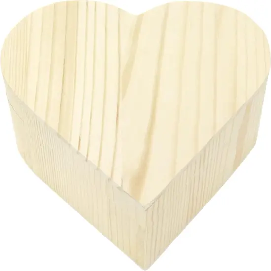 Heart-Shaped Unfinished Wooden Box Natural Pine Wood DIY Craft Wooden Boxes with Lid for Storage Crafts {1}