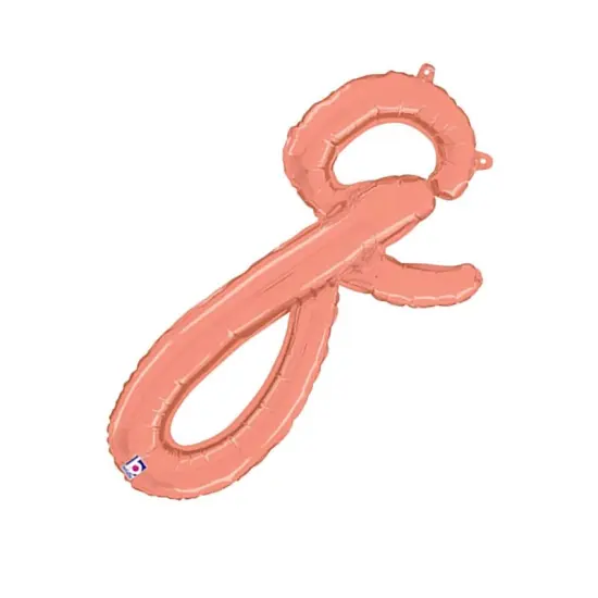 Betallic&reg; 24 inch Script Letter Q Rose Gold Air Fill Only Balloon {5}