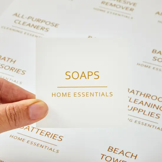 Talented Kitchen 144 Minimalist Laundry Room Labels, Organization Stickers for Glass Jars, Containers, Spray Bottles (Gold Print on White Matte Backing) {5}