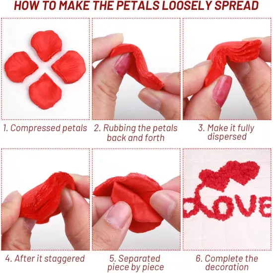 2000 Pieces Artificial Rose Petals with 24 Pieces LED Tea Lights Candles, Romantic Decorations Special Night Set {4}