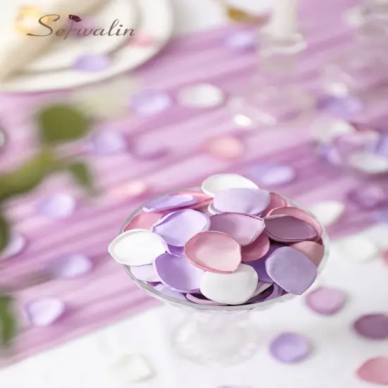 300Pcs Silk Rose Petals Artificial Flower for Weddings Proposal - Purple Pink for Romantic Night {2}