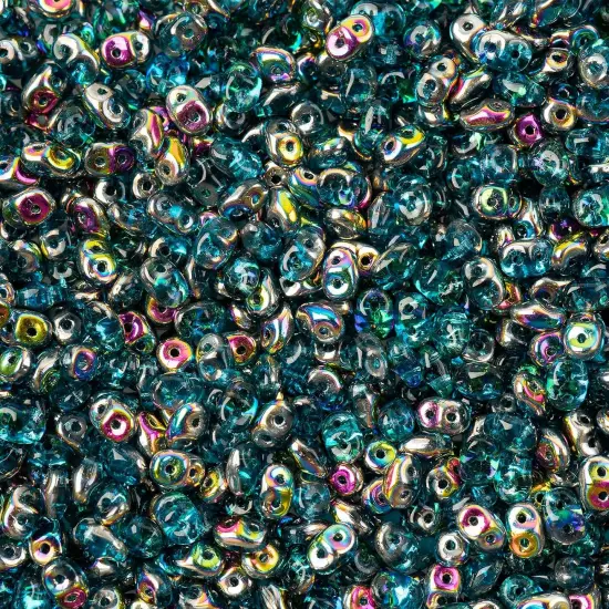 Matubo 2-Hole Czech Glass Vitrail Superduo Beads, 100g Aquamarine {1}