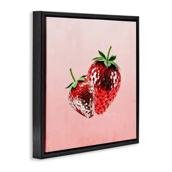 Stupell Industries Disco Sequin Strawberries Floating Frame Design by Kim Allen {3}