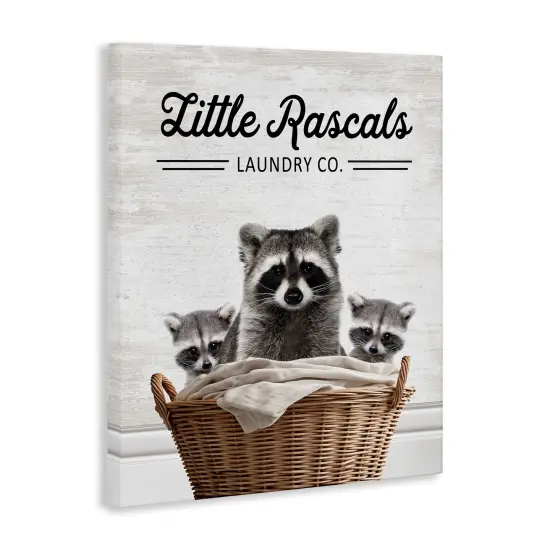 Stupell Industries Little Rascals Laundry Raccoons Canvas Design by Lettered and Lined {3}