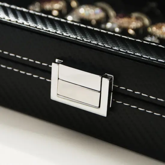 ,49 Slots Cufflink Storage Tray with Glass Rings Display Jewelry Storage {4}