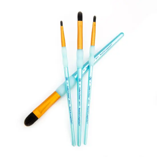 RCC 251 | Crafter's Choice&trade; 4pc Black Taklon Filbert Brush Set {6}