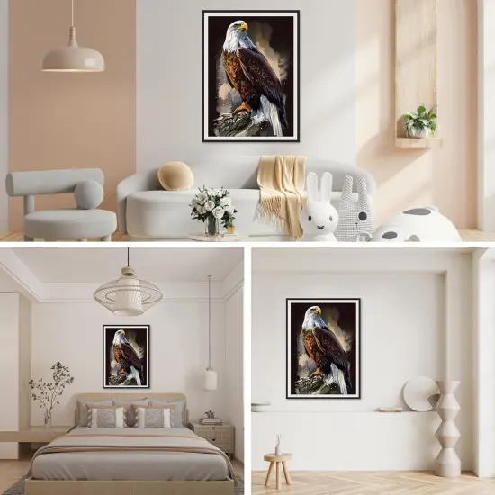 Eagle Diamond Painting Kits for Adults, American Bald Eagle Full Drill Round Diamond Painting, for Room Decor Bedroom Decor Or Birthday for Friends 30x40cm {3}