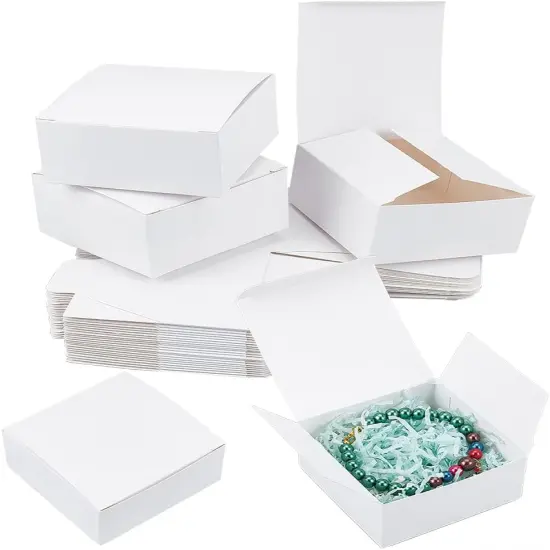 30pcs White Gift Box Small Paper Box 3.5x3.5x1.5 Inch Kraft Packing Cardboard Boxes Favor Treat Boxes Foldable Gift Jewelry Storage Case for Candy Soap Tea Light Wedding Mother's Day {5}