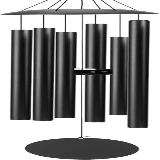 38" Large Wind Chimes with Classic Sound, Coolest Metal Windchimes Outdoors with Pine Wood Striker, Unique Gift for Mom, Garden Decoration(Black) {1}