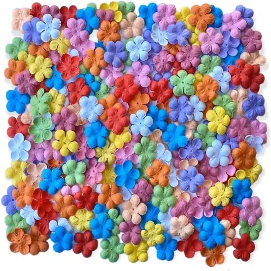200 Pcs Handmade Mulberry Paper Stephania Venosa Flowers Petals 15x15 mm Scrapbooking Wedding DIY Craft Supplies Card Artificial Flowers {1}