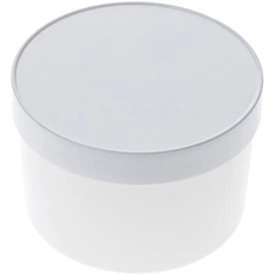 Pioneer Plastics 072CWHITEHIPS White Round Plastic Container, 3.875" W x 2.5625" H {1}