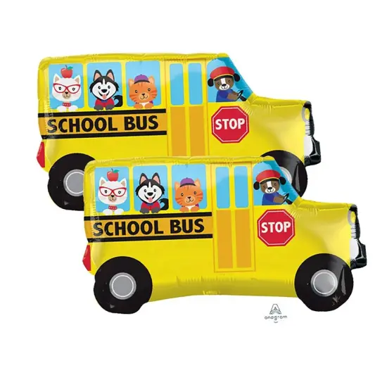 Anagram&reg; 30" Back to School Bus Balloon {4}