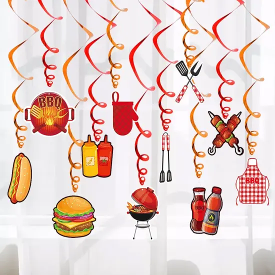 Summer BBQ Picnic Party Hanging Swirl Decor Party Decoration Swirls {5}