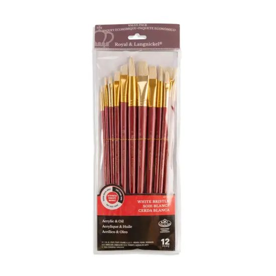 RSET-9320 | 12pc White Bristle Long Handle Variety Brush Set {1}