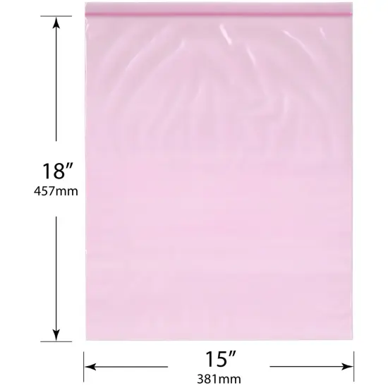 Plymor 15" x 18" (Pack of 100), 4 Mil Heavy Duty Anti-Static Zipper Reclosable Plastic Bags {3}