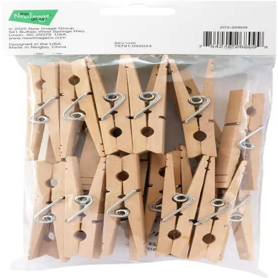 CousinDIY Large Spring Clothespins 24/Pkg-Natural 3.37" {3}