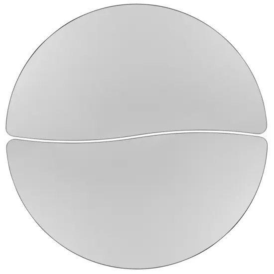 Emma and Oliver 2 Piece 47.5" Circle Collaborative Grey Kids Adjustable Activity Table Set {5}