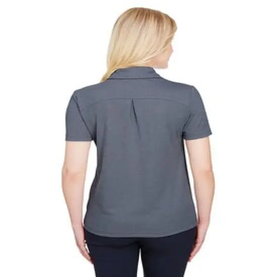Devon & Jones&reg; CrownLux Performance Ladies Address Melange Polo Black Heather {6}