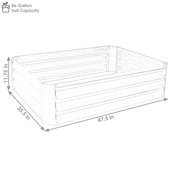Galvanized Steel Rectangle Raised Garden Bed - 47 in - Silver {2}
