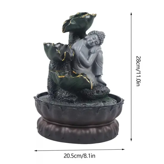 LED Sleeping Buddha Statue Tabletop Water Fountain fit for Home&Office Decor {2}