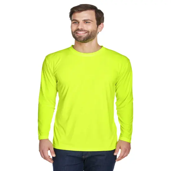 UltraClub&reg; Long-Sleeve Performance T-Shirt Military Green {3}