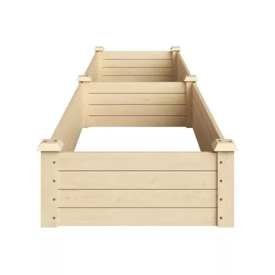 Raised Garden Bed 8 x 2 ft Wood Planter Box, Elevated Flower Bed, Open Bottom {4}