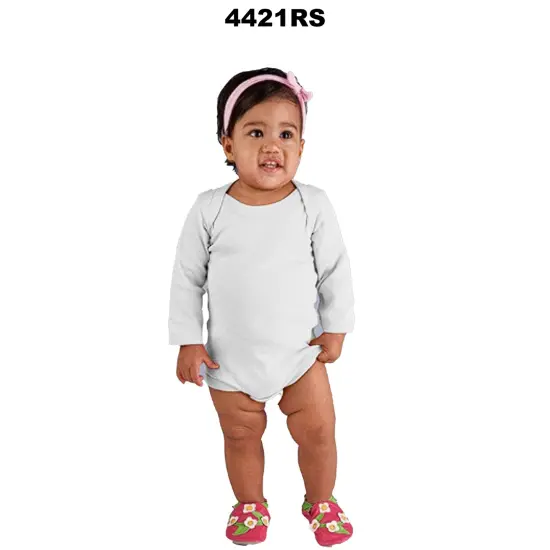 Rabbit Skins&reg; Infant Fine Jersey Long Sleeve Bodysuit Peachy {3}
