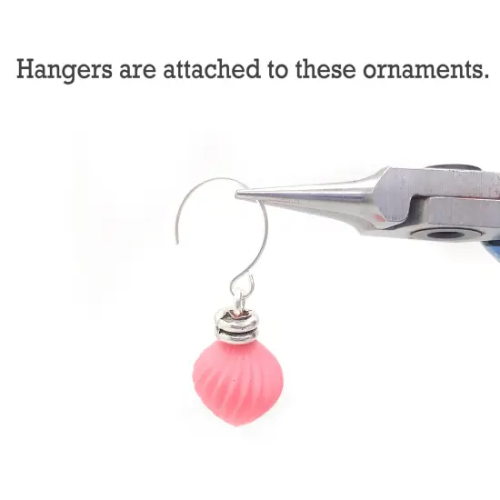 Miniature Ornaments in Bright Neon Colors, 8 pc Mix with Hangers, for Tiny Christmas Trees, Adorabilities {3}