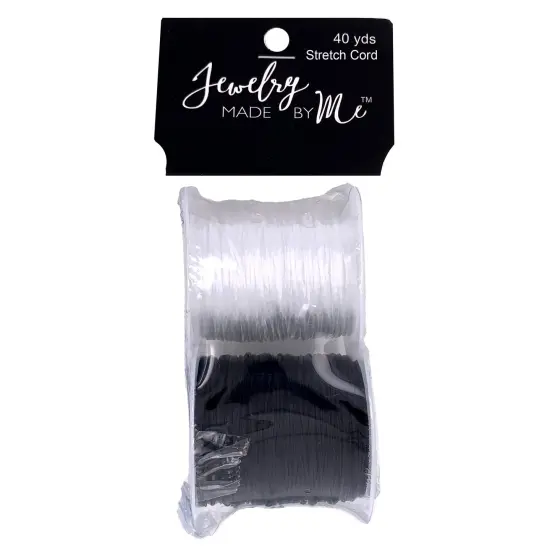 Black and White Stretch Cord 40yds {2}
