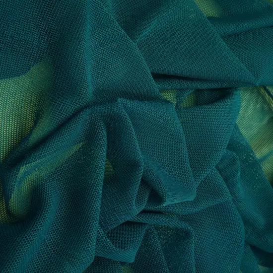 1 Yard Poly Spandex Mesh Solid Fabric Lightweight Stretch 58/60 Inches Wide Teal {1}