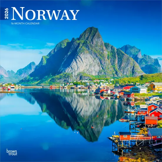 Norway | 2026 12 x 24 Inch (Hanging) Monthly Square Wall Calendar | Plastic-Free {1}