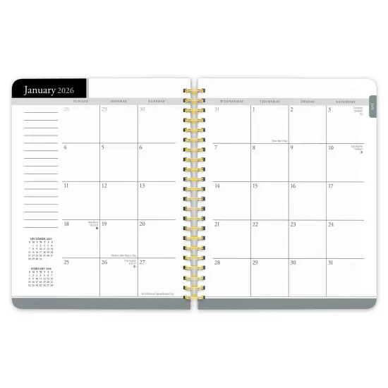 Black Solid | 2026 6x7.75 Inch Weekly Desk Planner | Foil Stamped Cover {4}